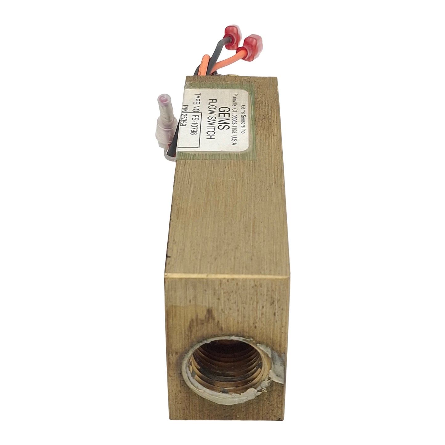 Used Gems 25359 FS-10798 Flow Switch, SPDT, 1/2in NPT, 0.5-20GPM Range, 1000psi, 50µm