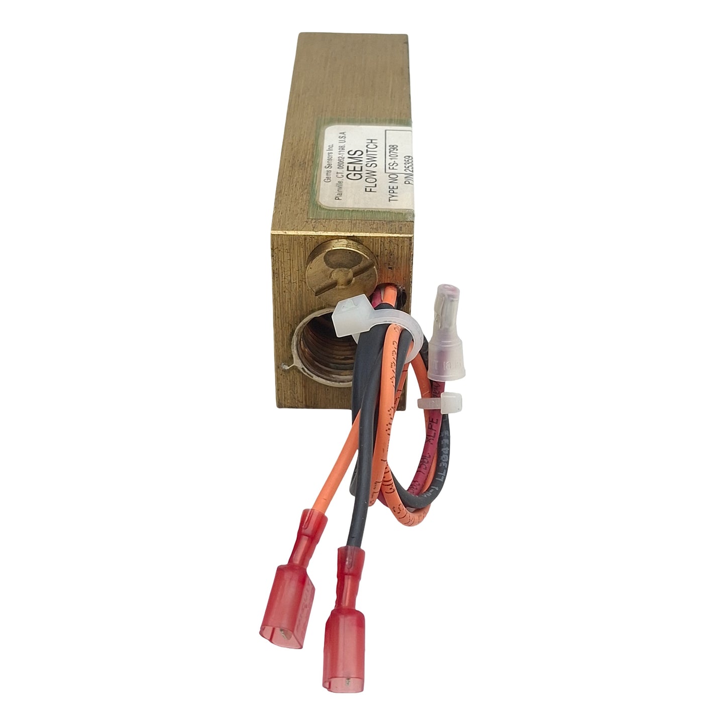 Used Gems 25359 FS-10798 Flow Switch, SPDT, 1/2in NPT, 0.5-20GPM Range, 1000psi, 50µm