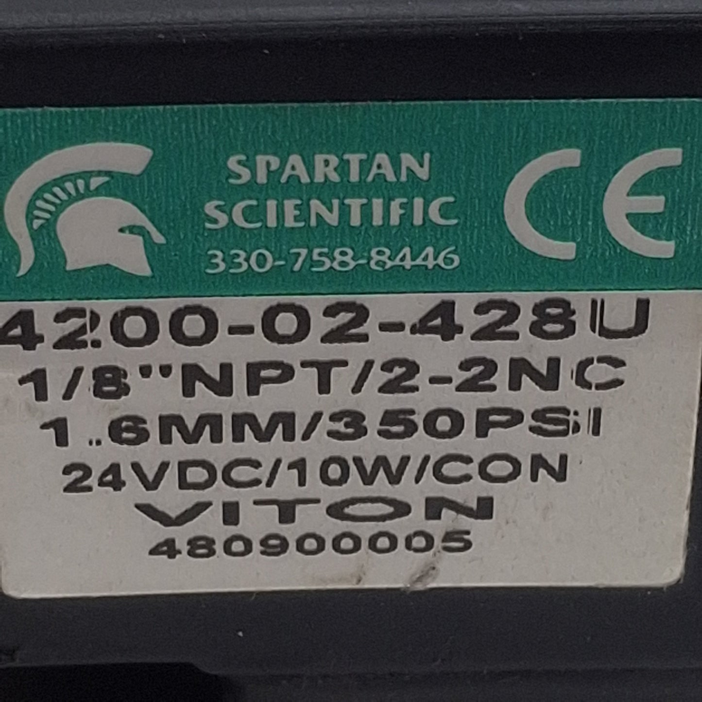 Used Spartan 4200-02-428U Solenoid Valve, 2NC, 2-Way, 1/8in NPT, 350psi, 24VDC Coil