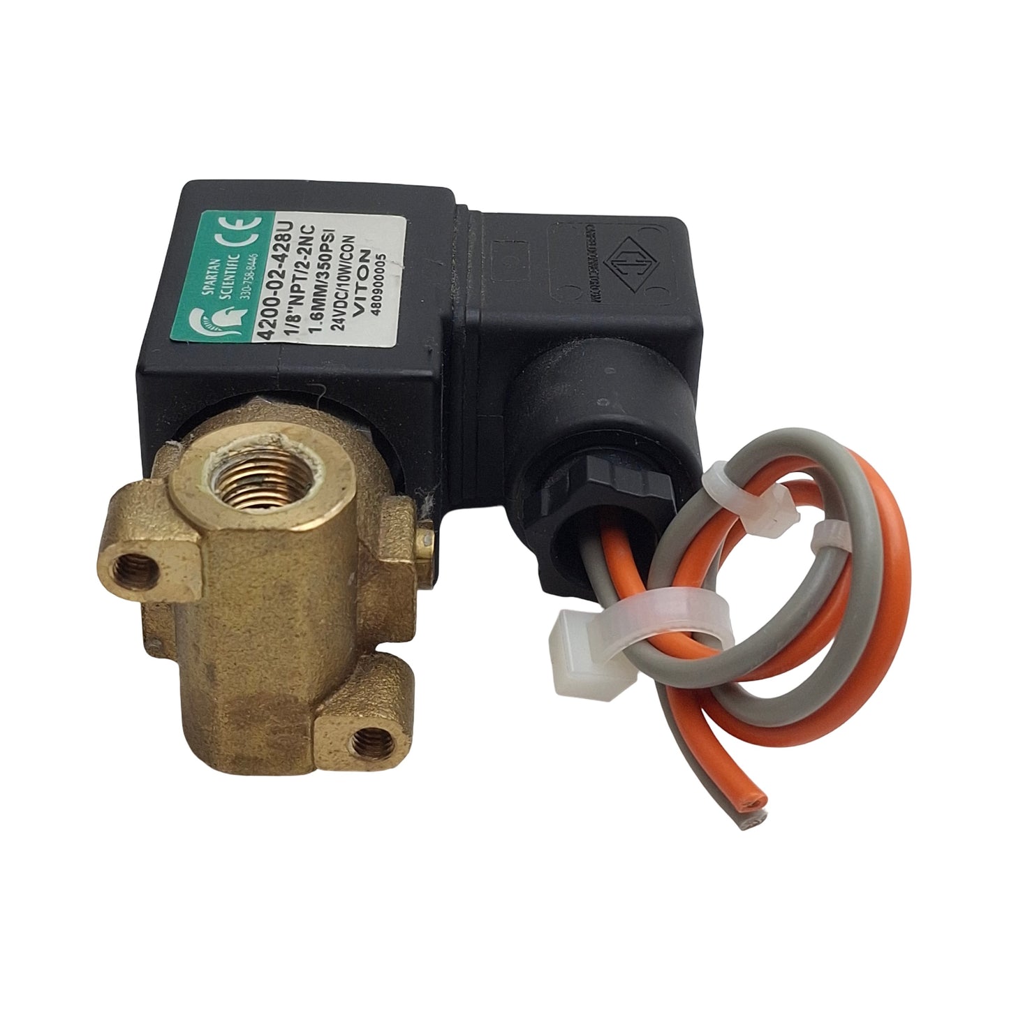 Used Spartan 4200-02-428U Solenoid Valve, 2NC, 2-Way, 1/8in NPT, 350psi, 24VDC Coil