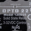 Used Opto 22 120D25 Solid State Relay, SPST-NO, 120VAC 10A Line, 3-32VDC Control