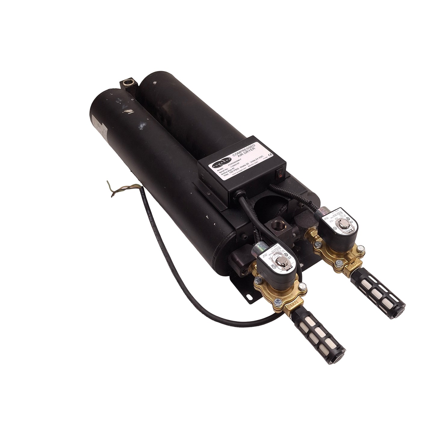 Used Puregas PCR25B4D##-F Compressed Air Dryer, 3/8in NPT, 50-150psi, 24VDC 20W