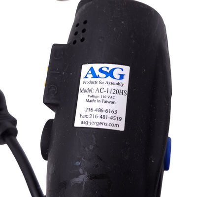Used ASG AC-1120HS Electric Screwdriver, 110VAC, 1000rpm 17lbs-in Max, 1/4"