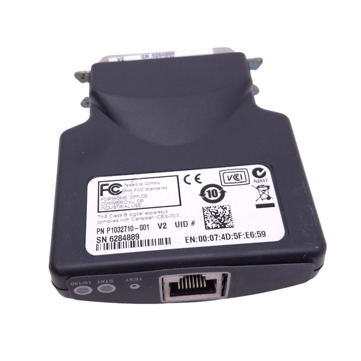 Used Zebra P1032710-001 ZebraNet 10/100 Print Server, IEEE 1284 Parallel to RJ45