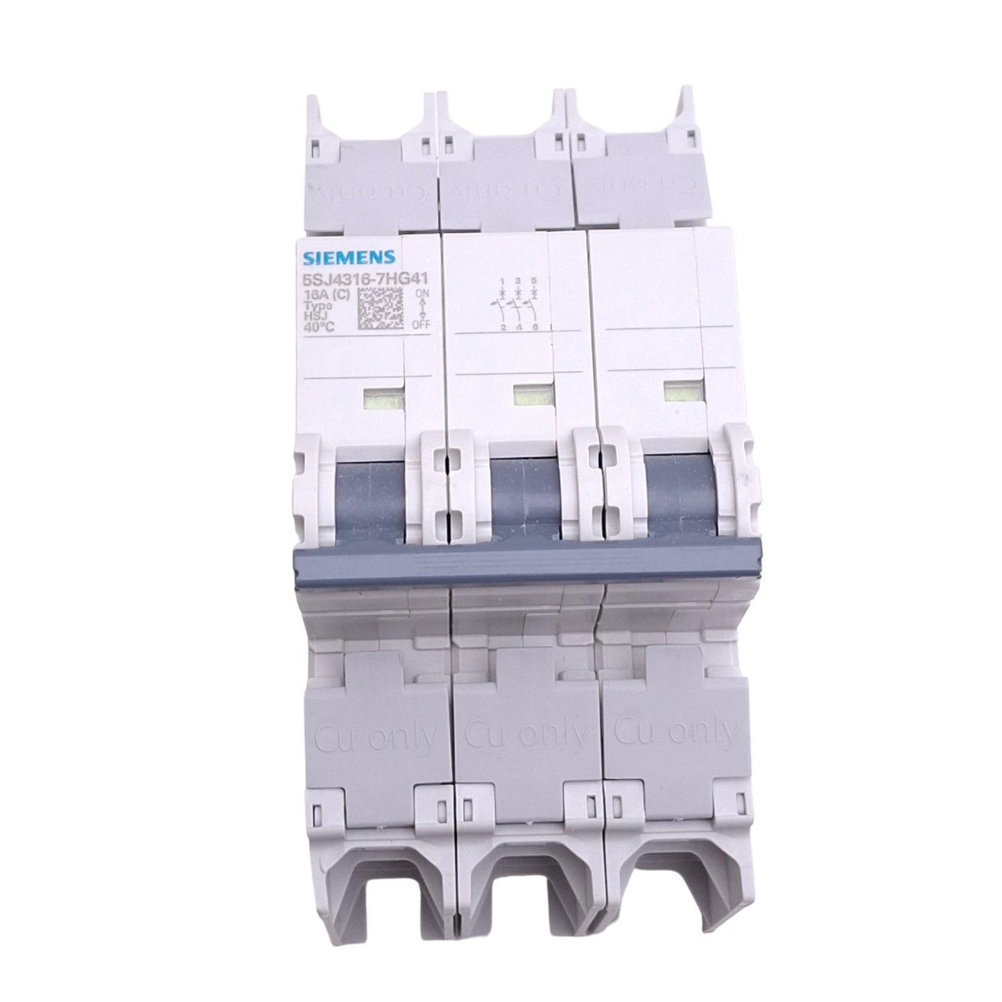 New Siemens 5SJ4316-7HG41 Circuit Breaker, 3-Pole 16A, 400VAC Max, DIN Rail