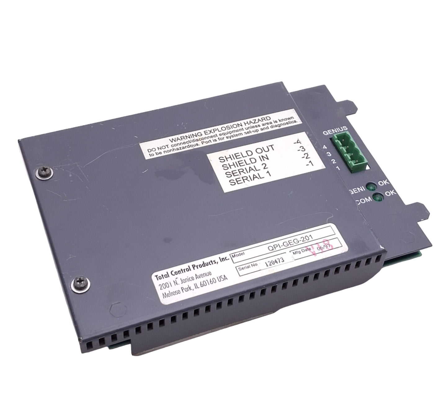 Used Total Control Products QPI-GEG-201 I/O Module for Quick Panel Genius Interface