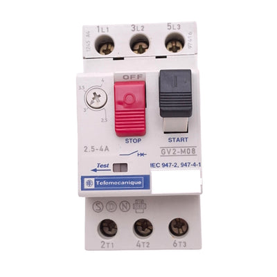 New – Open box Telemecanique GV2-M08 Motor Starter Protector, 3-Pole, 2.5-4A, 3HP 230VAC Max