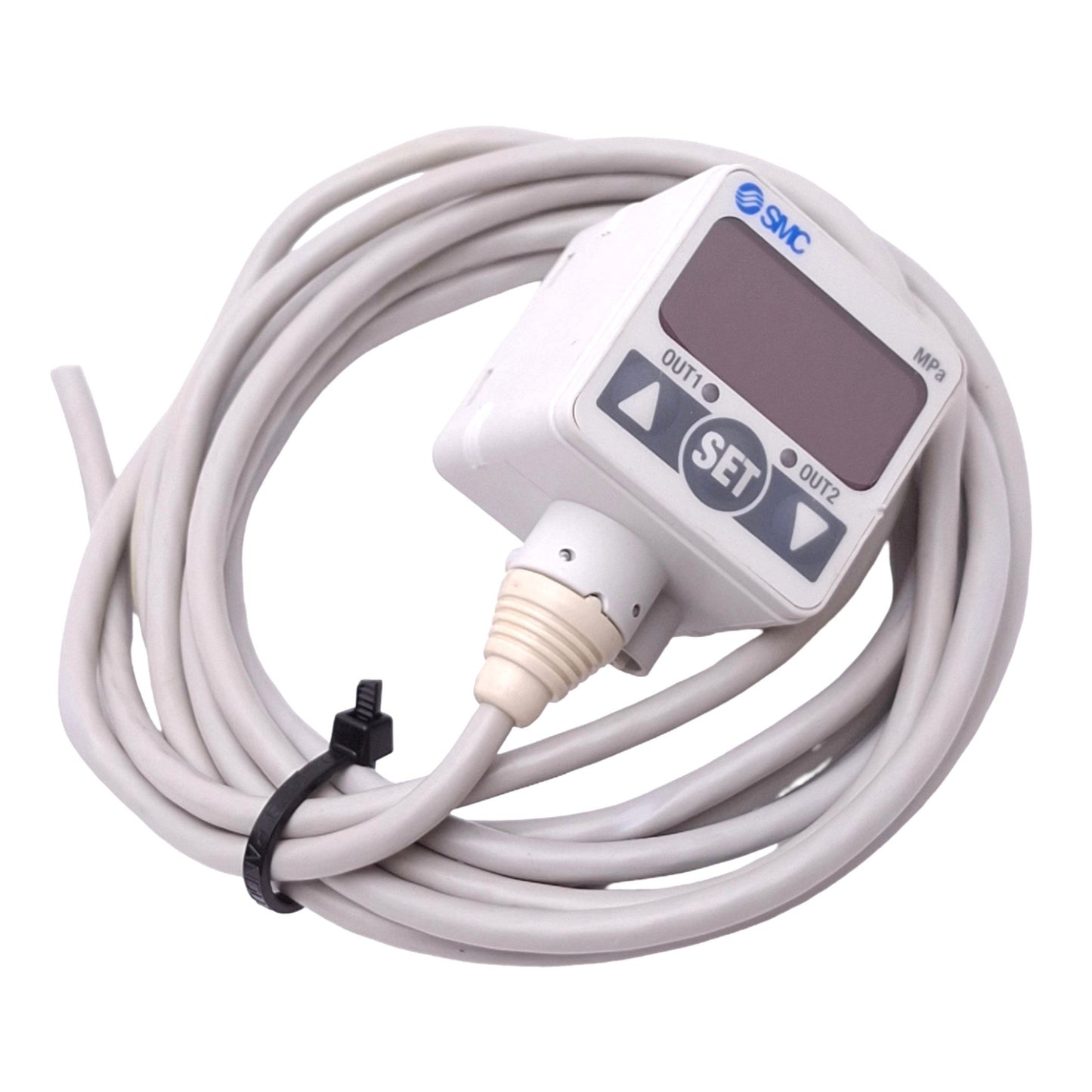 Used SMC ISE40-T1-22L Digital Pressure Switch, -0.1~1MPa 1/8NPT, NPN 80mA 12-24VDC