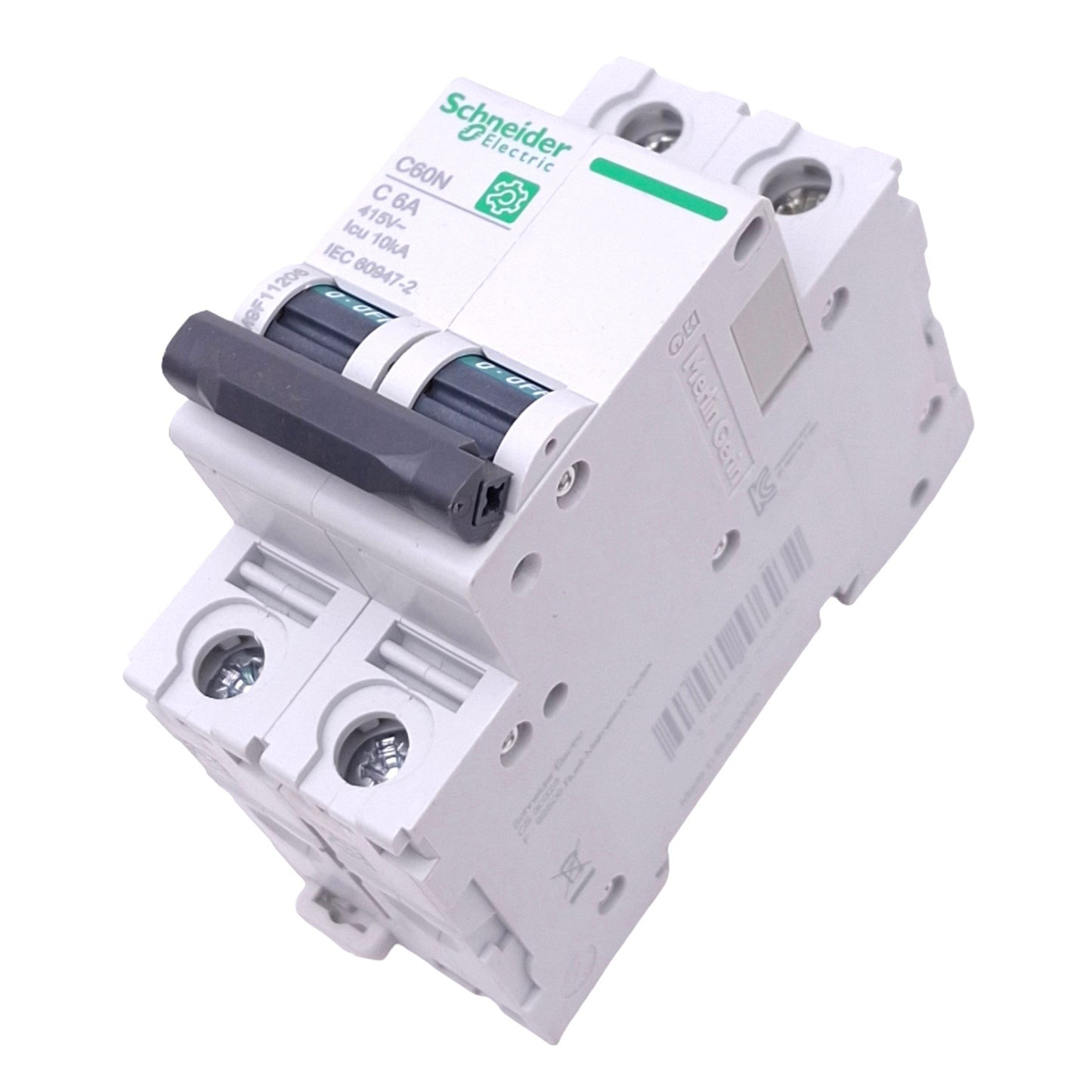 Used Schneider Electric M9F11206 C60NC6A Circuit Breaker, 2-Pole 6A, 415VAC Max