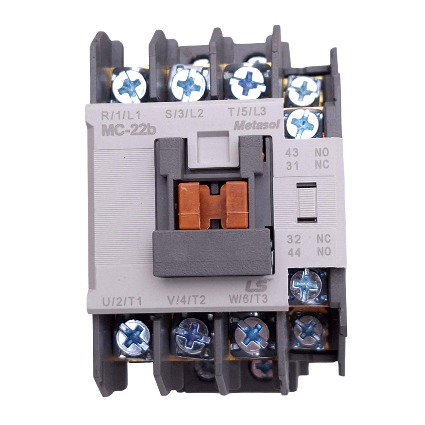 New LS Electric MC-22B-11-DC24 Contactor, 3-Pole + 1NO 1NC Aux, 24VDC Coil