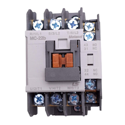 New LS Electric MC-22B-11-DC24 Contactor, 3-Pole + 1NO 1NC Aux, 24VDC Coil