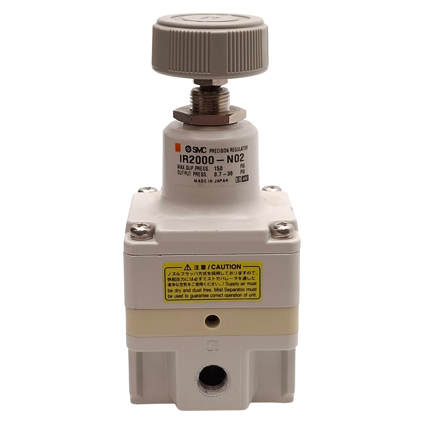 Used SMC IR2000-N02 Precision Regulator, 0.7-30psi Set, 150psi Supply, 1/4in NPT