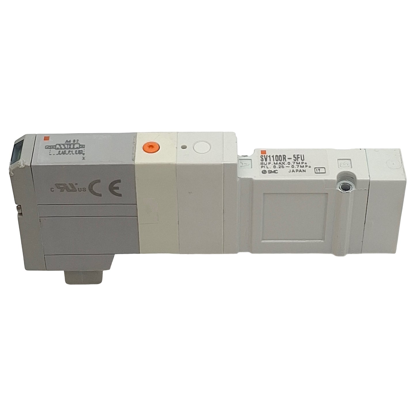 Used SMC SV1100R-5FU Plug-In Solenoid Valve, 5-Port 2-Position, 0.7MPa, 24VDC Coil