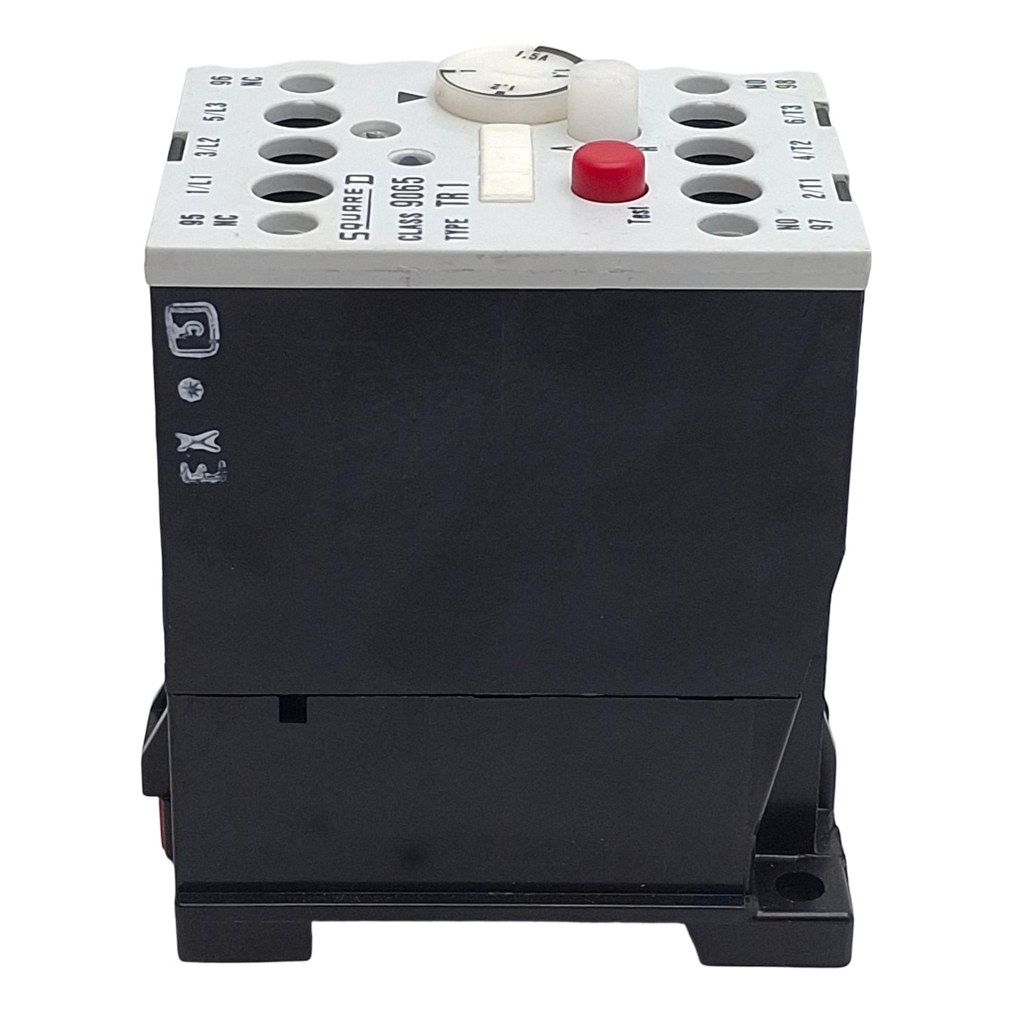 Used Square D 9065 TR1 Overload Relay, 3-Pole NO/NC, 1-1.5A Range, 600VAC/300VDC