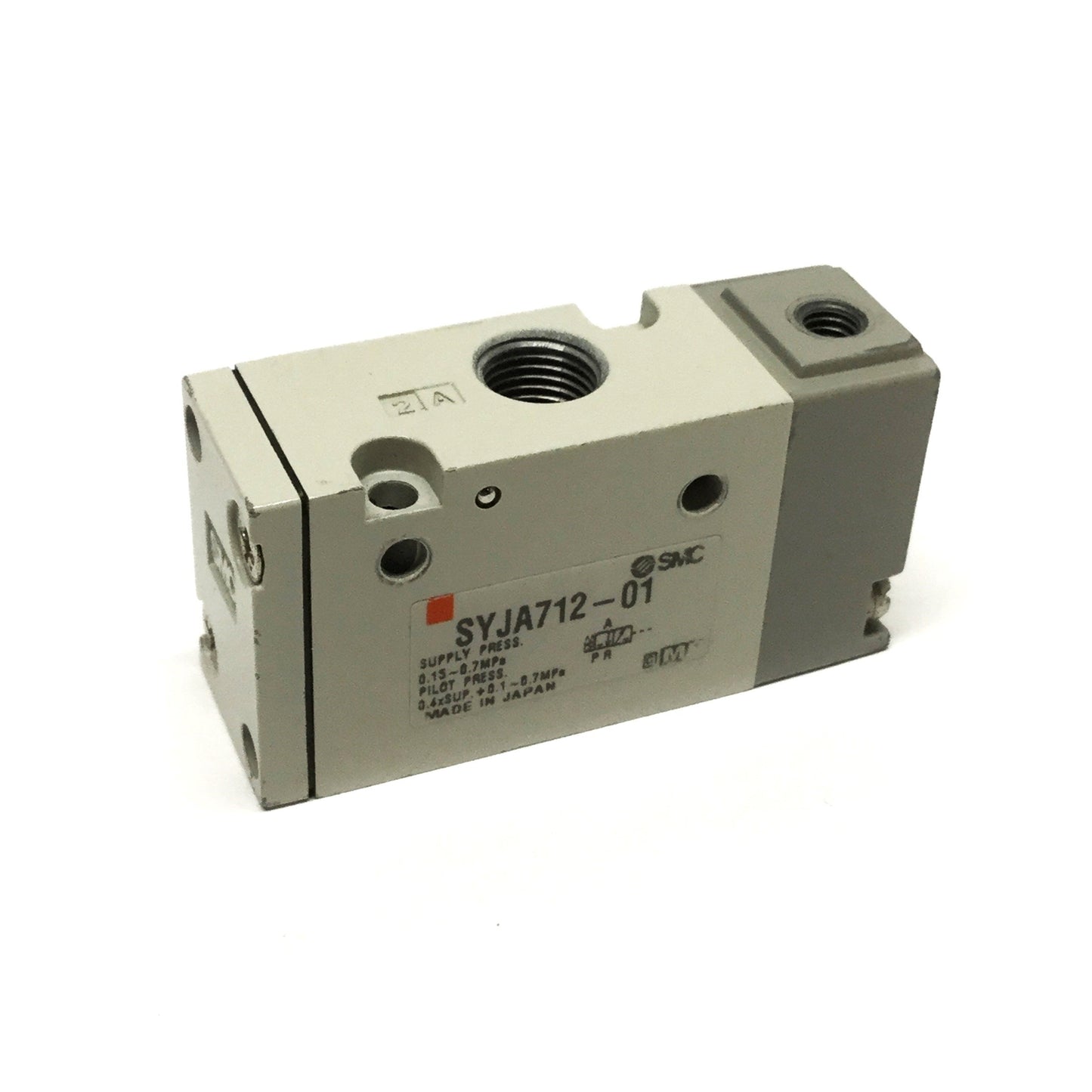 Used SMC SYJA712-01 Air Pilot Operated Solenoid Valve 3-Port Normally Closed Rc 1/8"