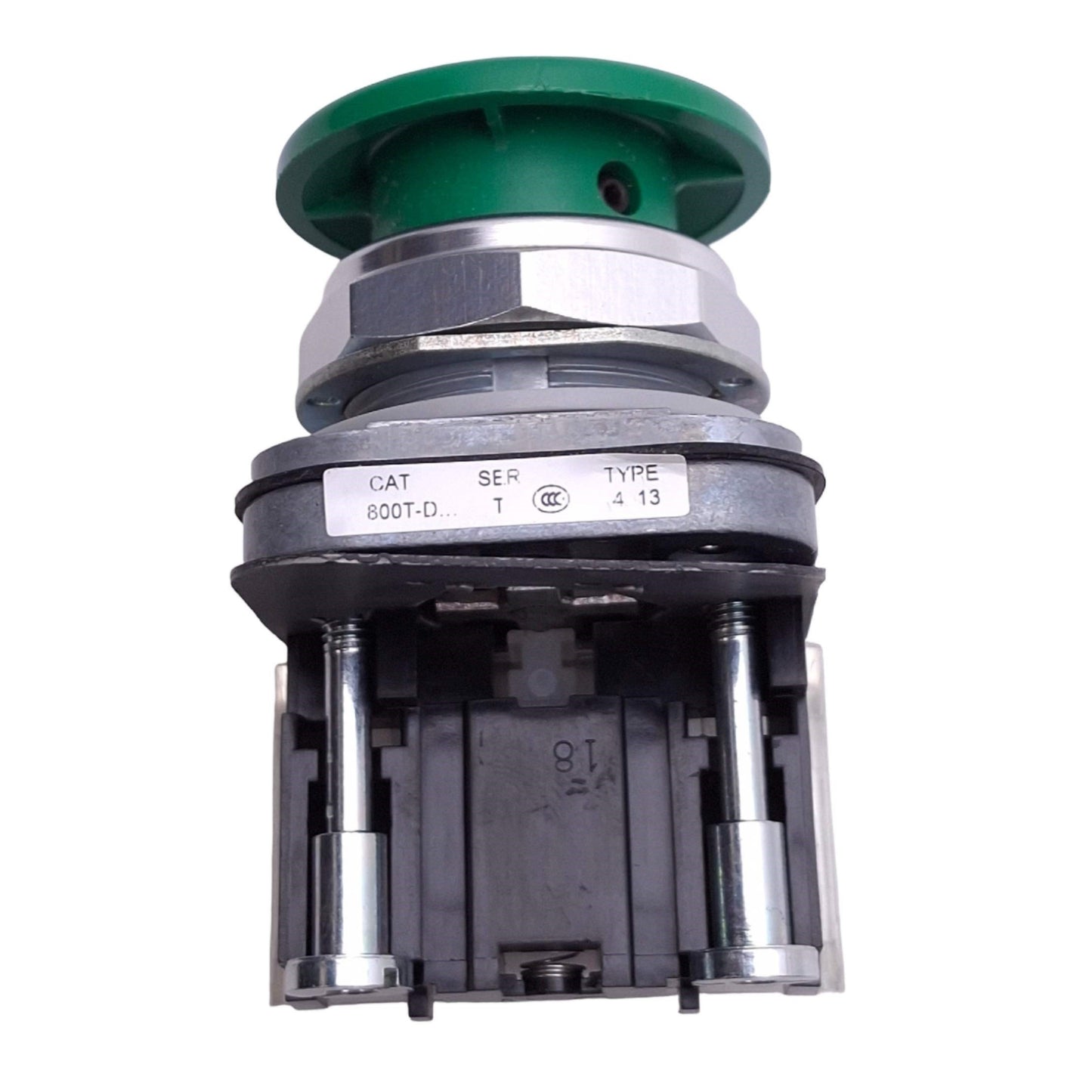 Used Allen Bradley 800T-D1A Push Button Switch, 30mm, 1NC 1NO, 600VAC 10A Max