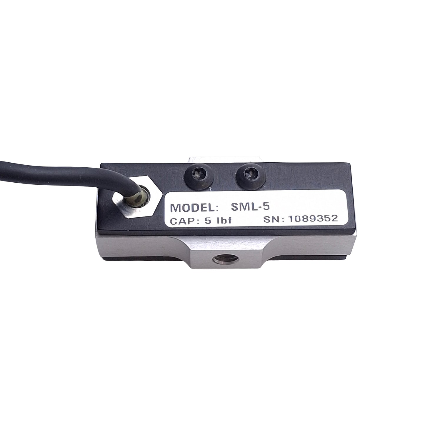 Used Interface SML-5 Low-Height Load Cell, 5lbf, Tension/Compression, 15VDC, 2mV/V