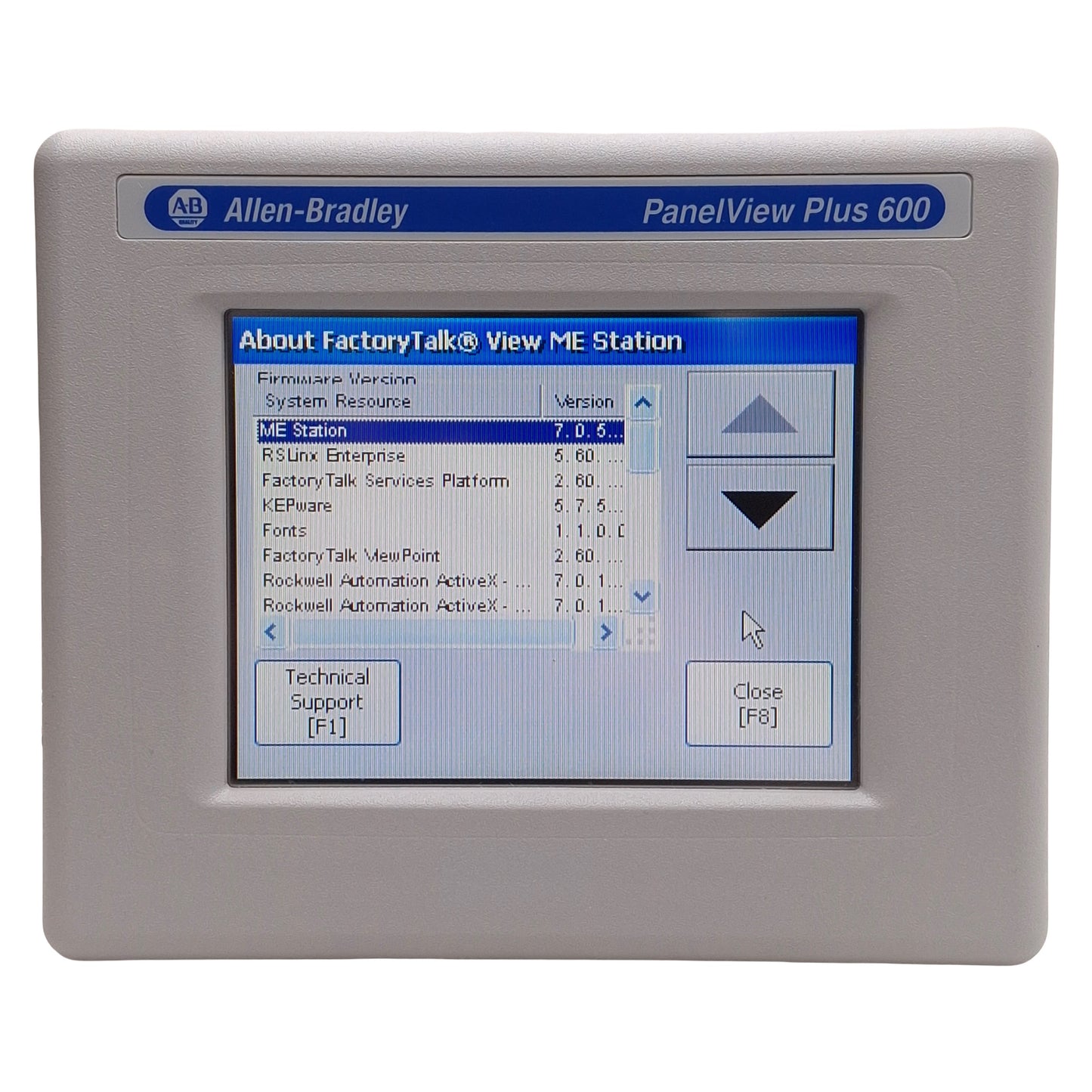 Used Allen Bradley 2711PC-T6C20D8 PanelView Plus 600 Touchscreen HMI, RS-232, 24VDC