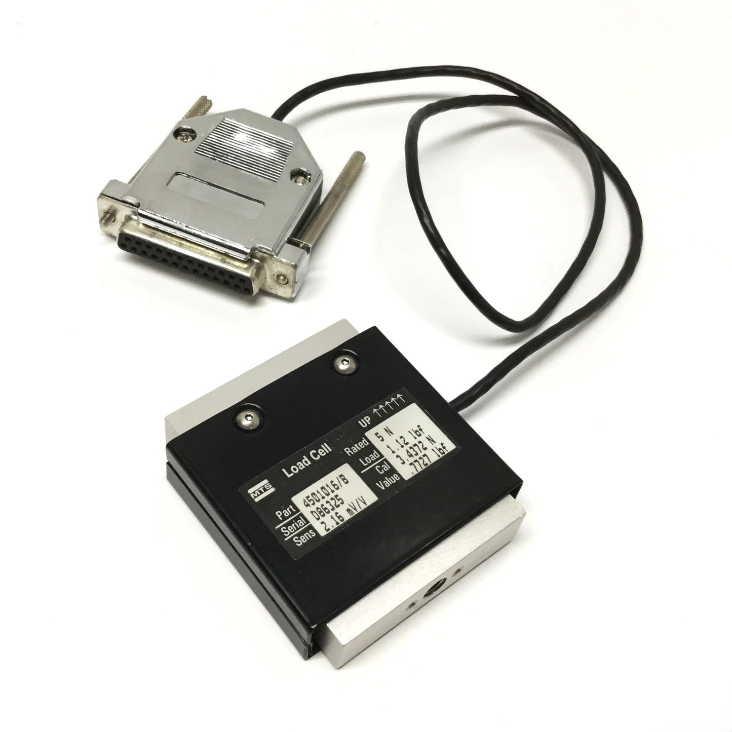 Used MTS 4501016/B Force Transducer Load Cell, 2.16mV/V Sens, 5N (1.12lbf) Rating