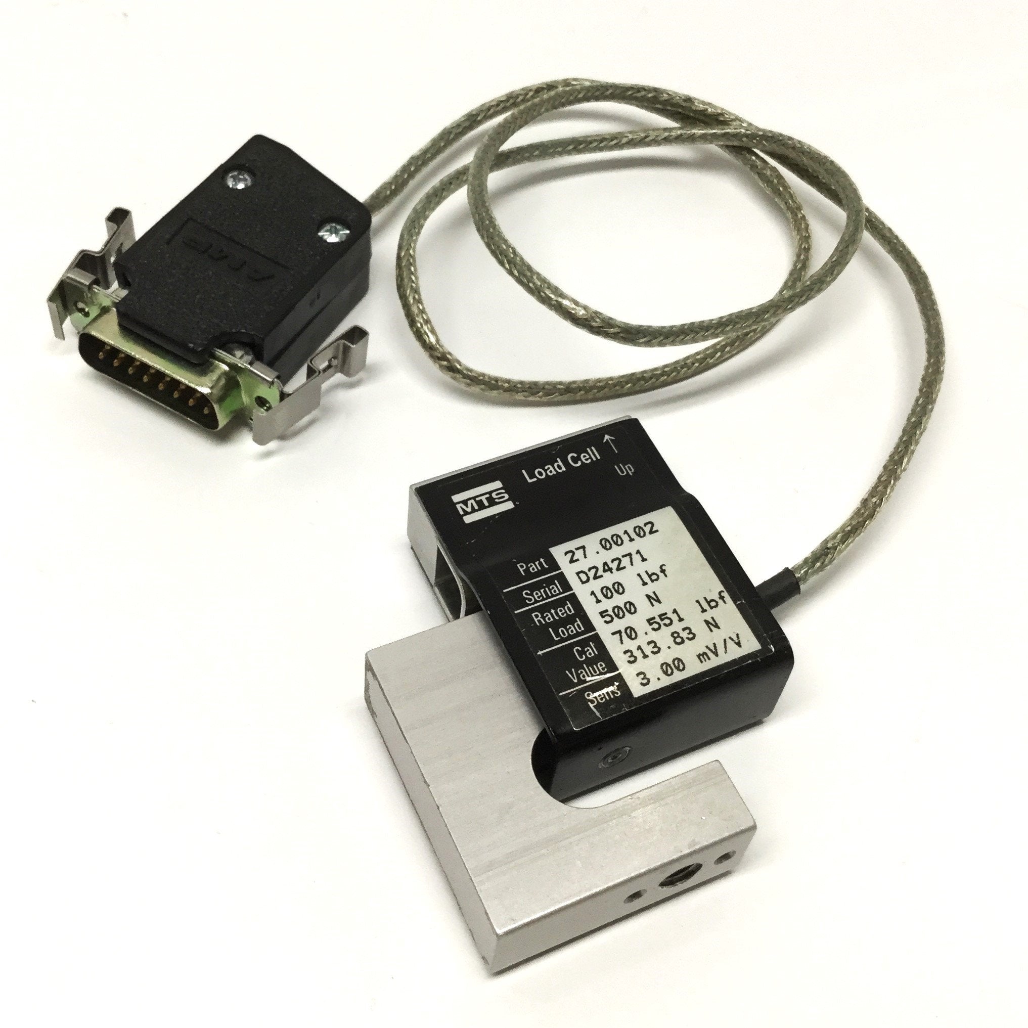 Mts Load Machine MTS 27.00102 Force Transducer Load Cell, 3.00mV/V Sens, 500N / 100lbf ...