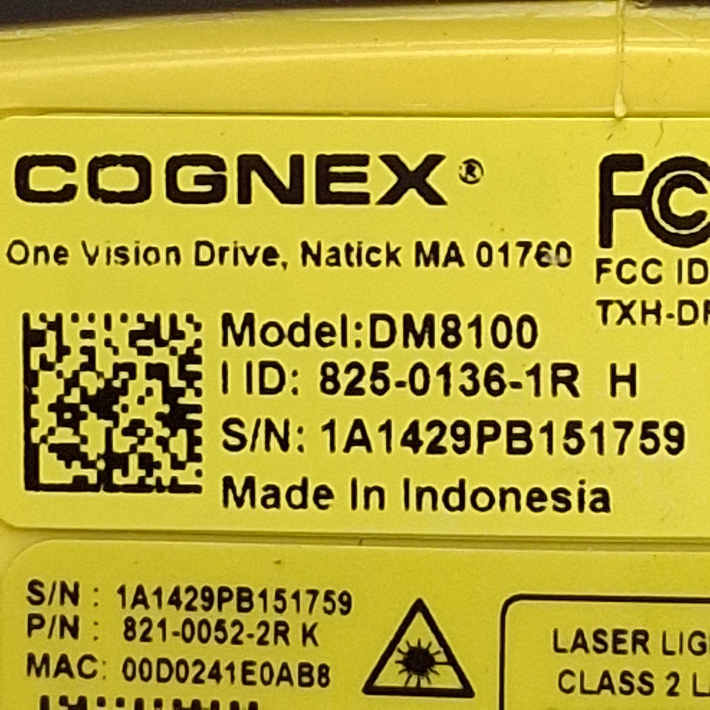 Used COGNEX DM8100 DataMan Handheld Barcode Scanner ID Reader, 2D/1D, PoE, RJ45