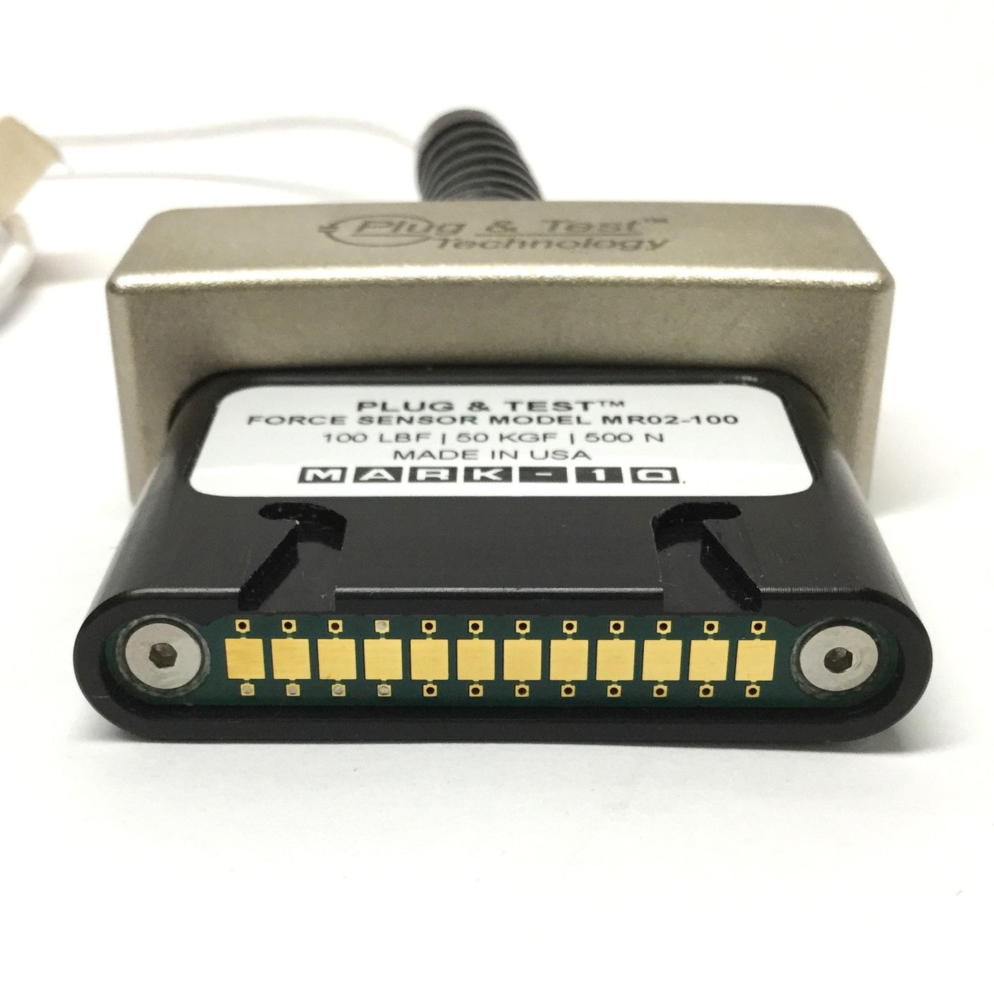 New – Open box Mark-10 MR02-100 Plug & Test Force Sensor Compression Load Cell 100lbf / 500N