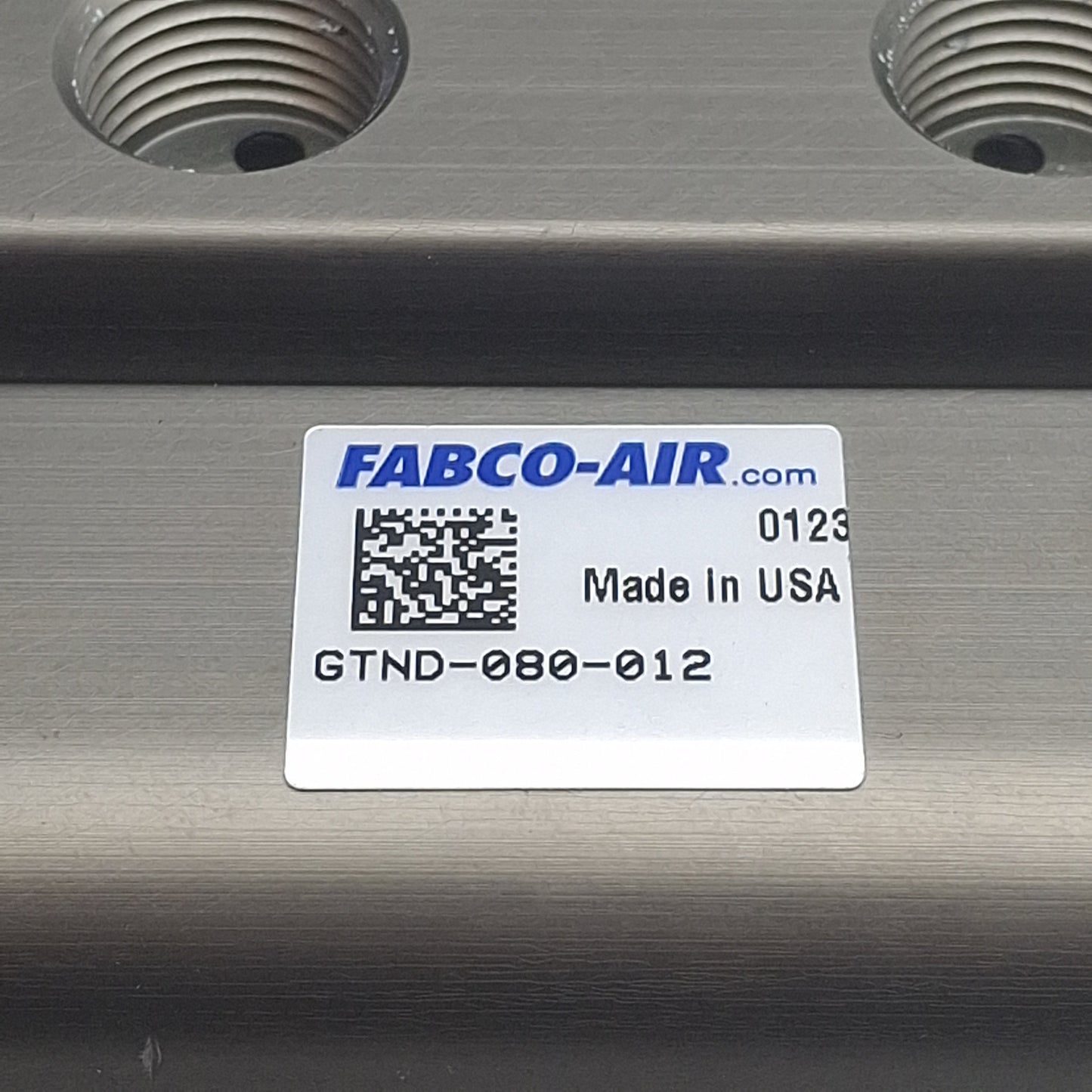 Used Fabco-Air GTND-080-012 Pneumatic Cylinder, ø80mm Bore, 12mm Stroke, 3/8in NPT