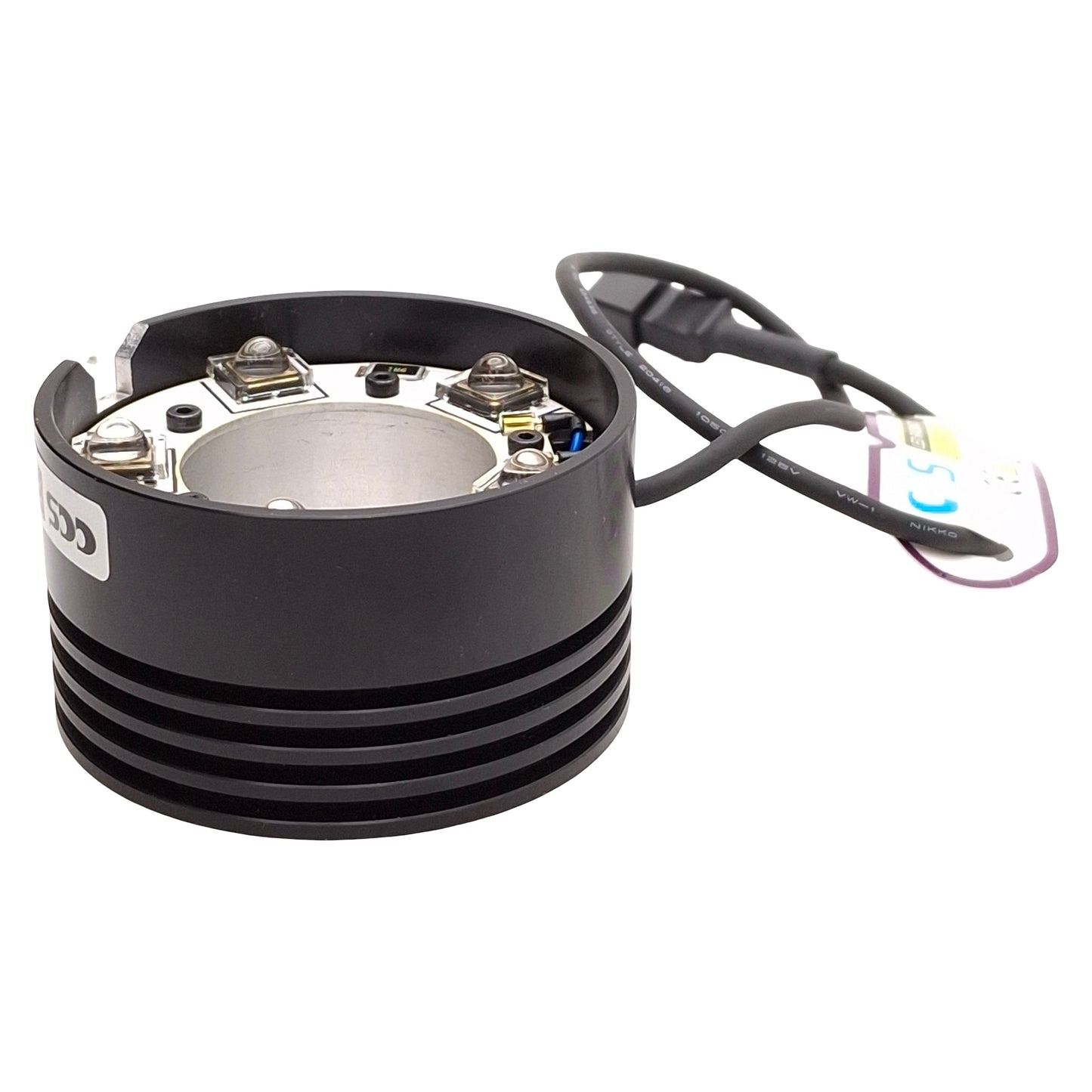 Used CCS LDR2-60UV2-365-N UV Ring Light, 365nm, ø60mm OD, ø34mm ID, 24VDC *Cut Slot*