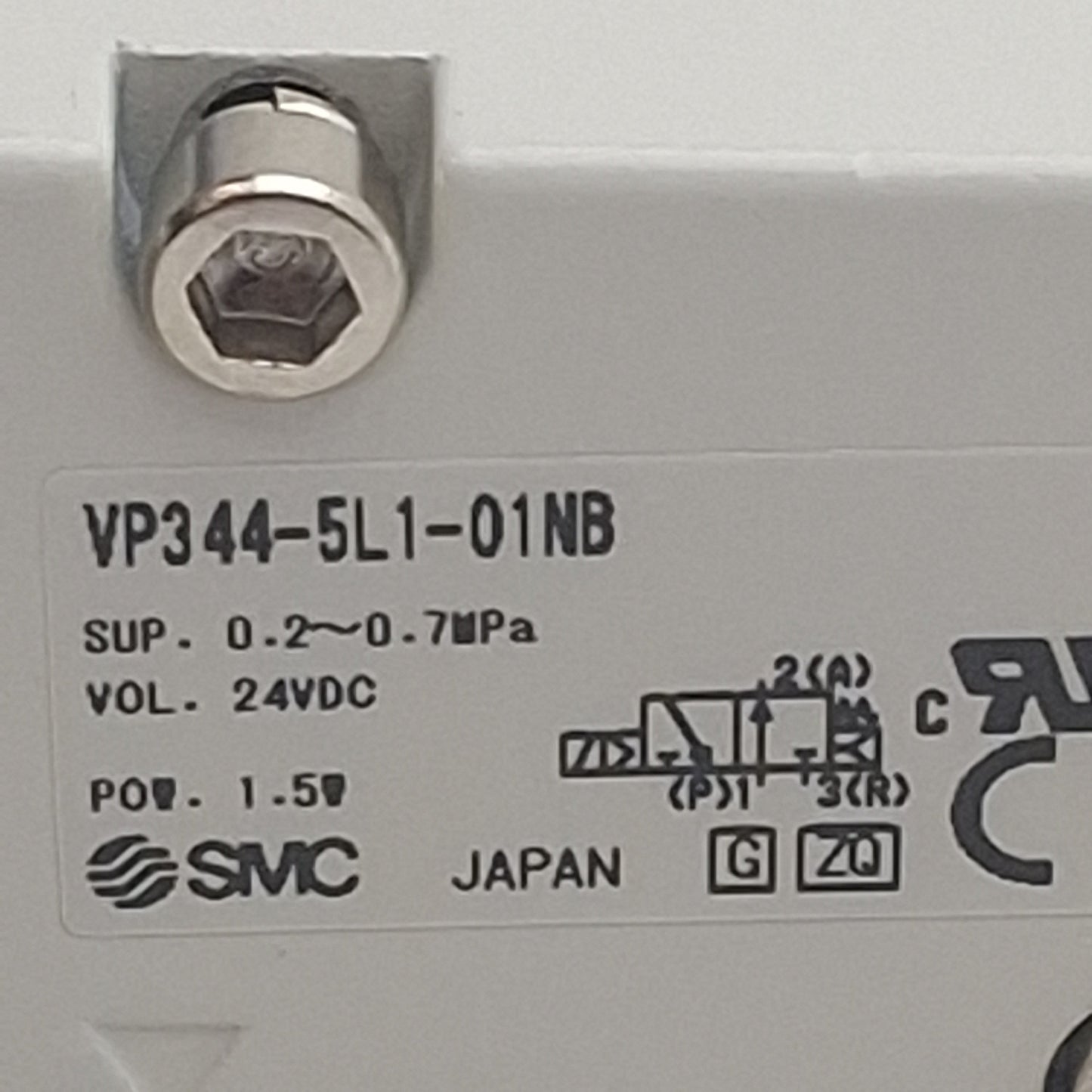 New SMC VP344-5LZ1-A Solenoid Valve, 3-Way, Normally Closed, 0.2-0.7MPa, 24VDC Coil