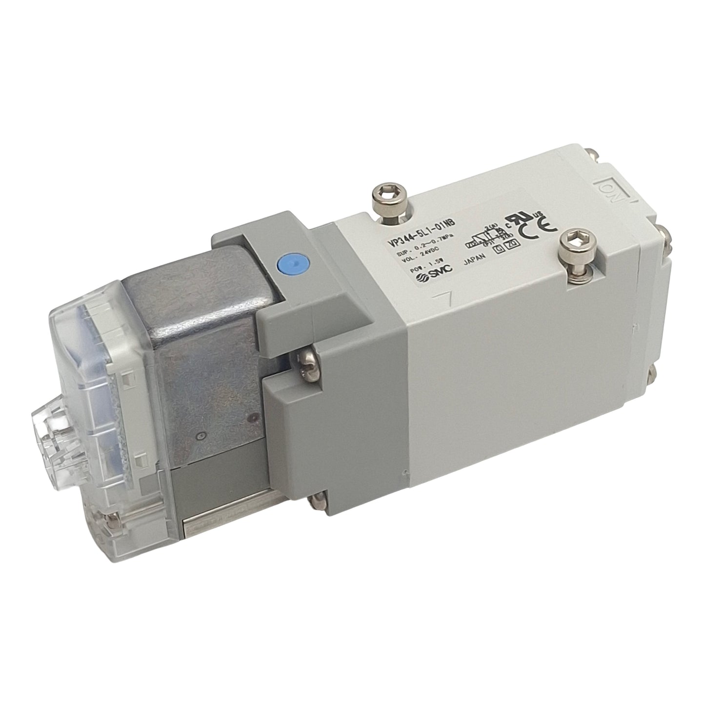 New SMC VP344-5LZ1-A Solenoid Valve, 3-Way, Normally Closed, 0.2-0.7MPa, 24VDC Coil