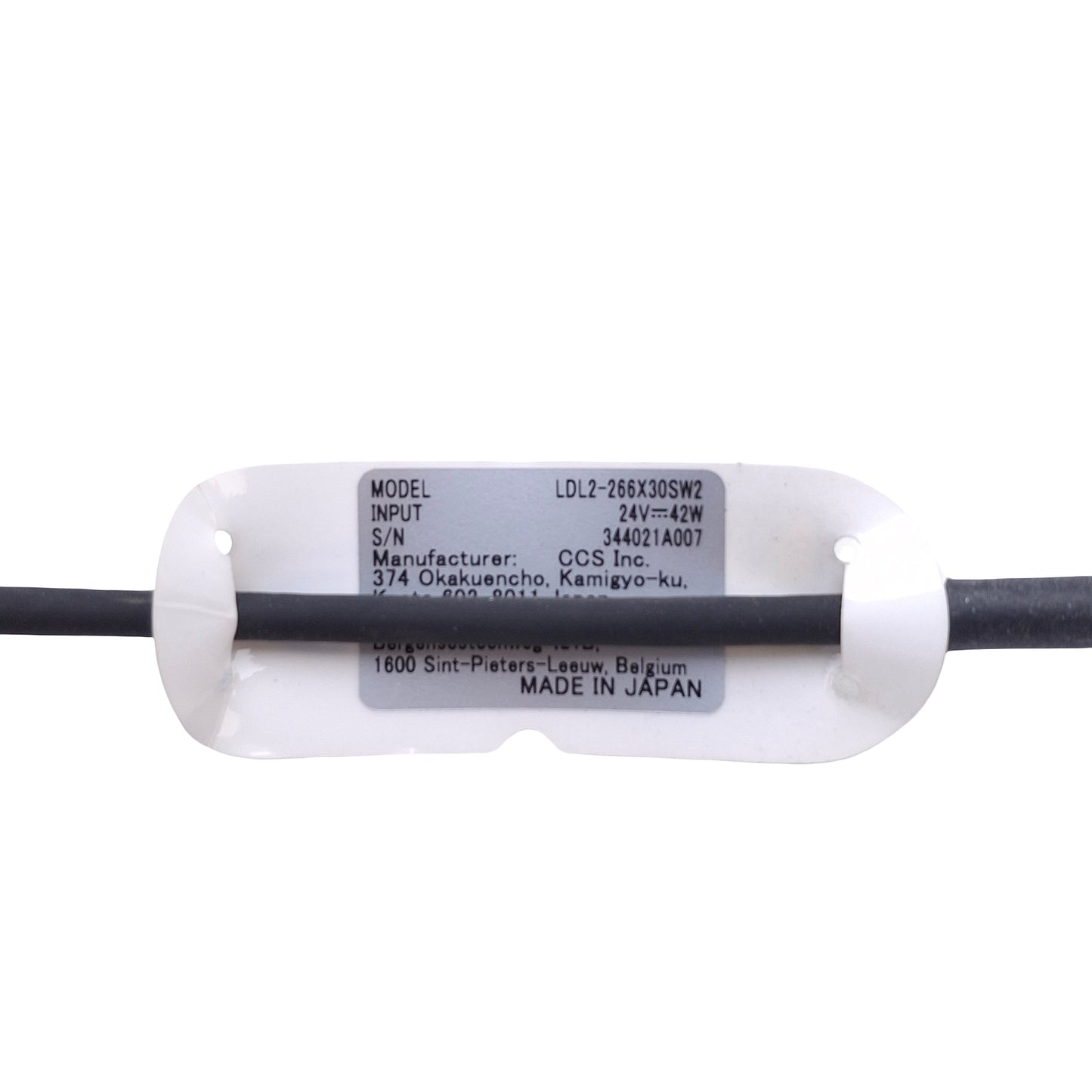 Used CCS LDL2-266x30SW2 Machine Vision Light, 266mm x 30mm, 7000k Cool White, 24VDC