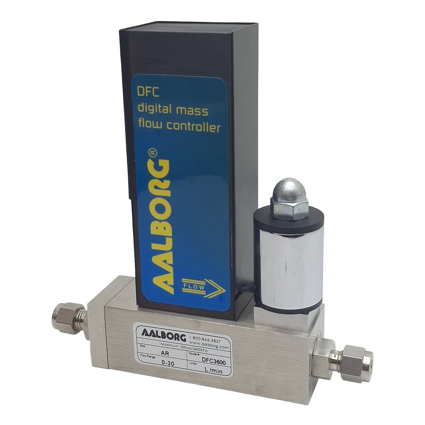 New Aalborg DFC36S-VAN5-C5 DFC3600 Mass Flow Controller, 0-30L/min, 500psi, 15VDC
