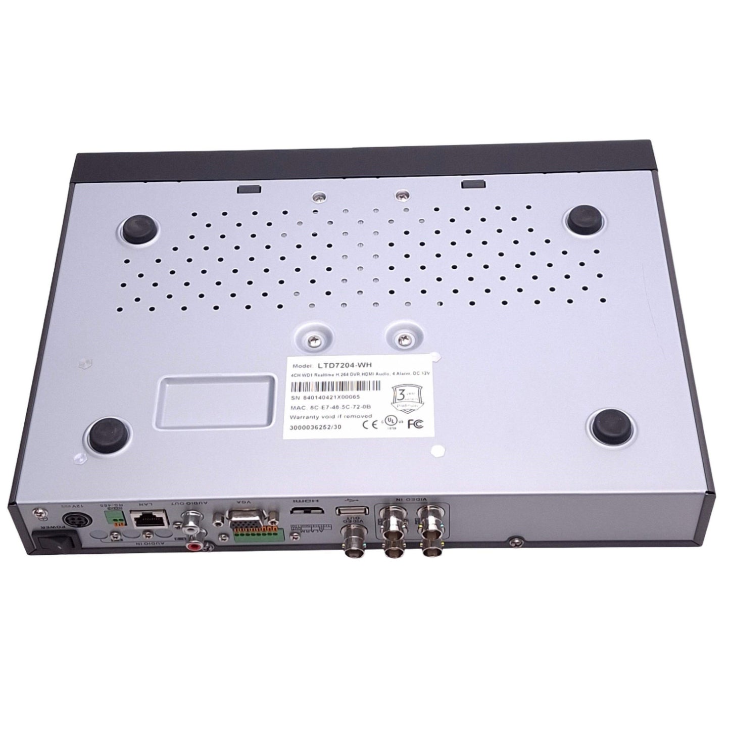 New – Open box LT Security LTD7204-WH Camera DVR, 4-Channel, HDMI VGA, 1080p Max, 12VDC
