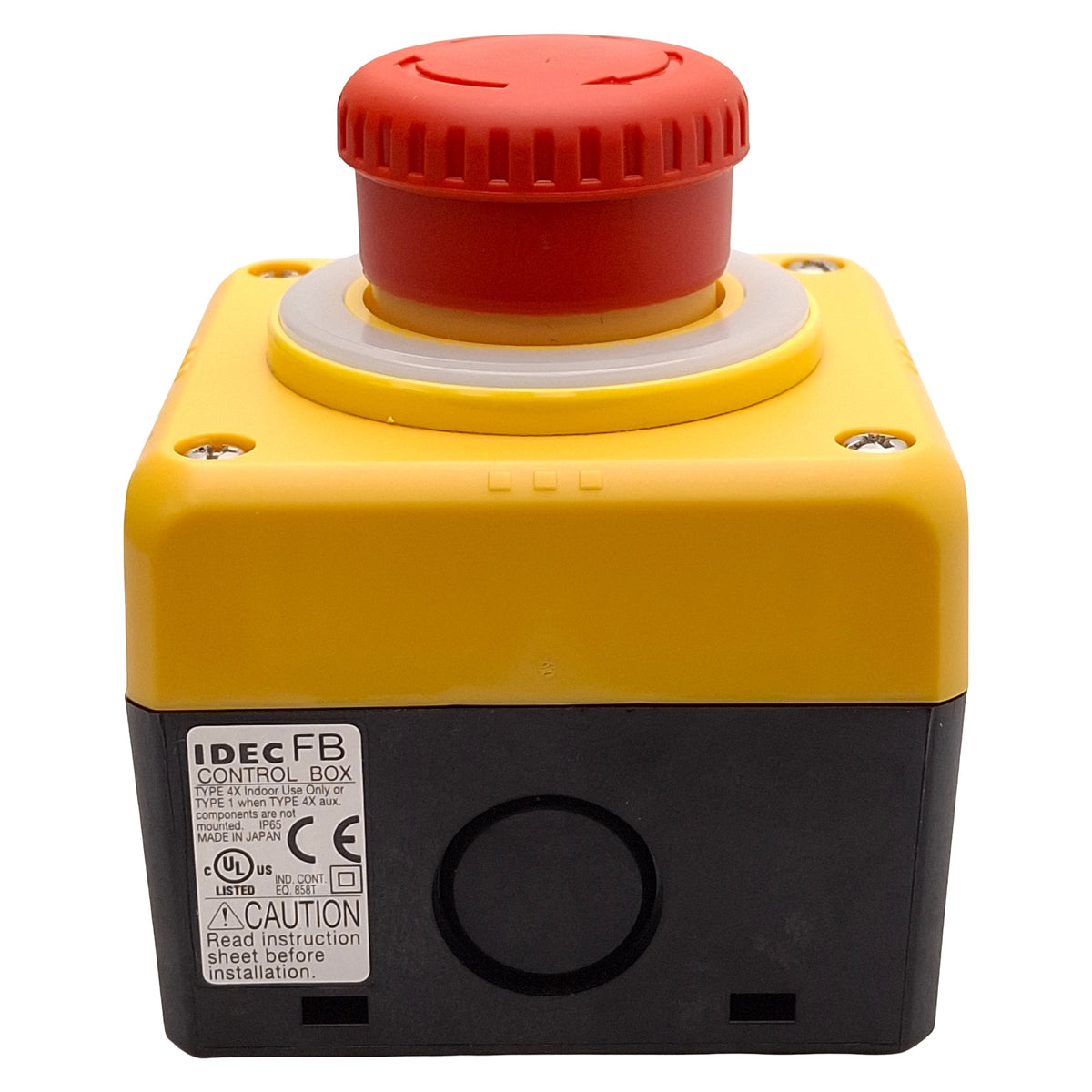 New Idec FB1W-YW1B-V4E02R-Y0 E-Stop Control Station, Pull/Turn Reset, 2NC 10A 600VAC
