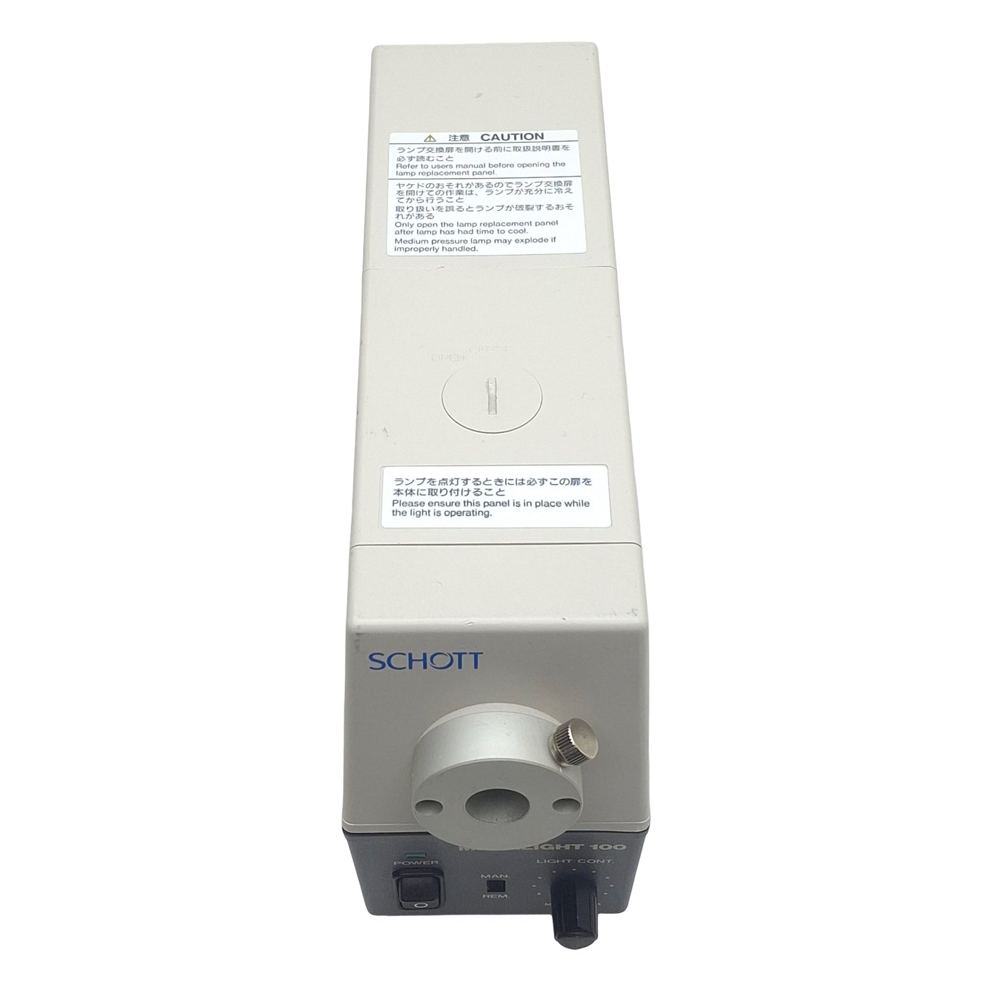 Used Schott MegaLight 100 Fiber Optic Light Source, 3A/1.8A 120/240VAC, ø15mm