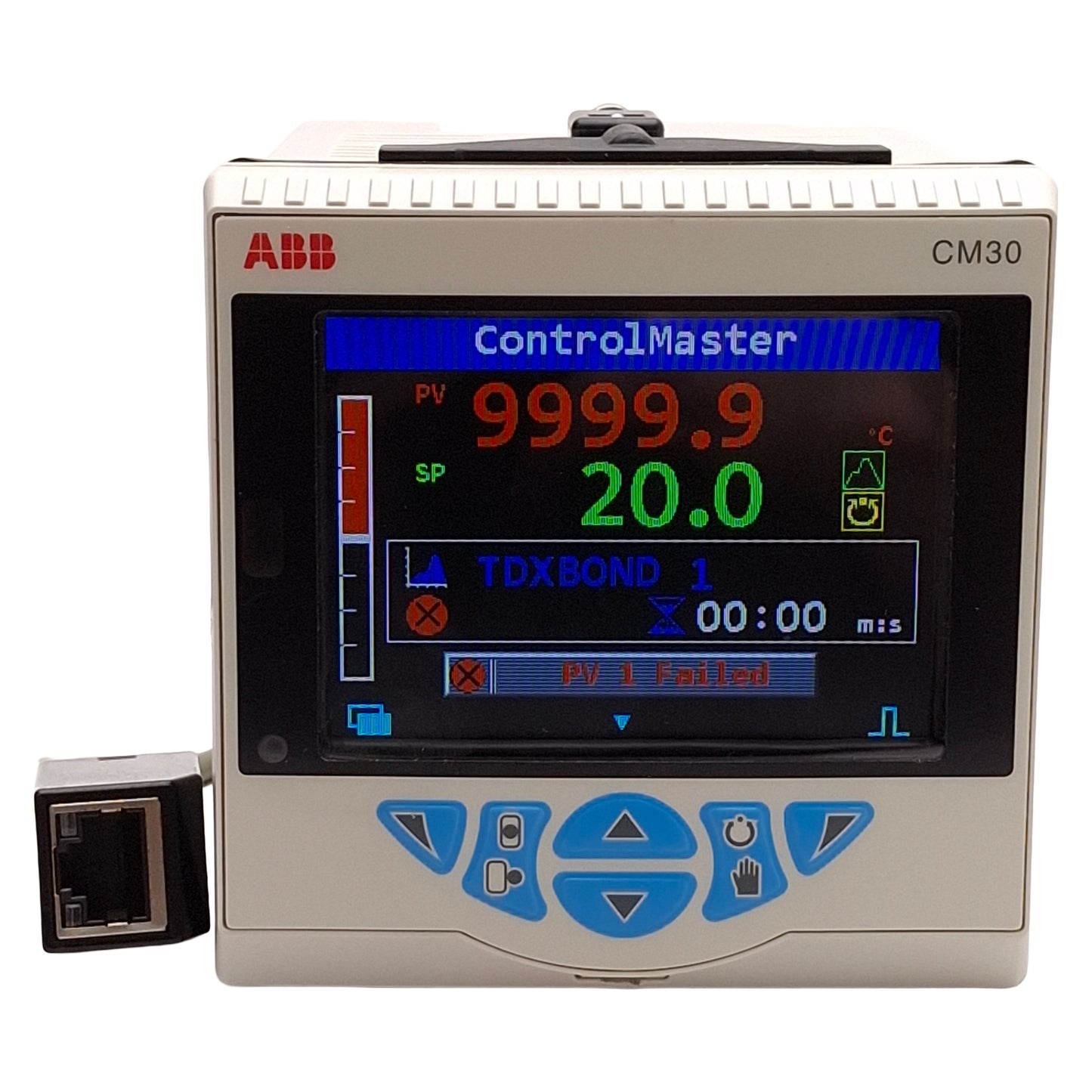Used ABB CM30/2EES0E0/STD ControlMaster Process Controller, 100-240VAC, 1/4 DIN