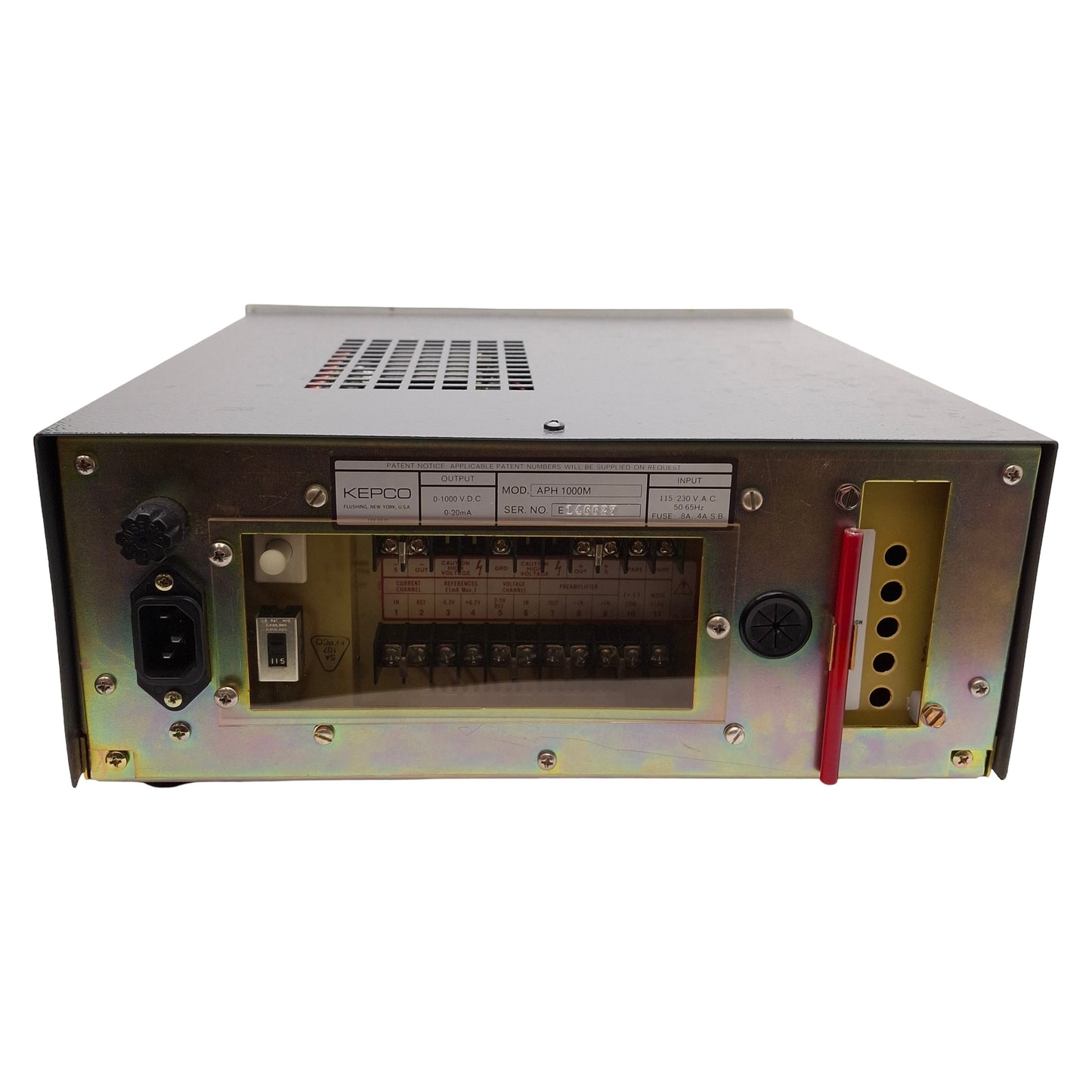 Used Kepco APH-1000M DC Power Supply, 115/230VAC 0.8/0.4A IN, 0-1000VDC 0-20mA OUT
