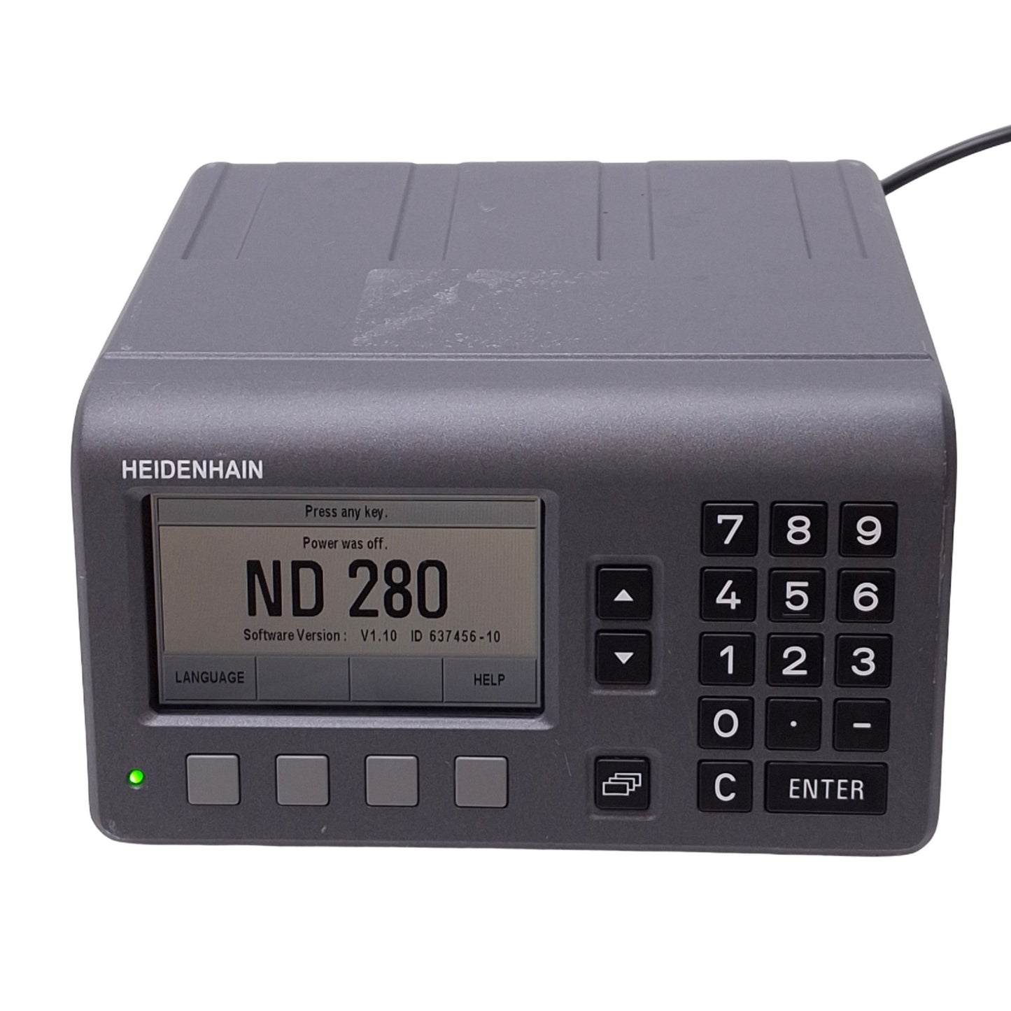 Used Heidenhain 636280-01 ND 280 Digital Readout, 1-Axis, RS232 USB-B, 100-240VAC