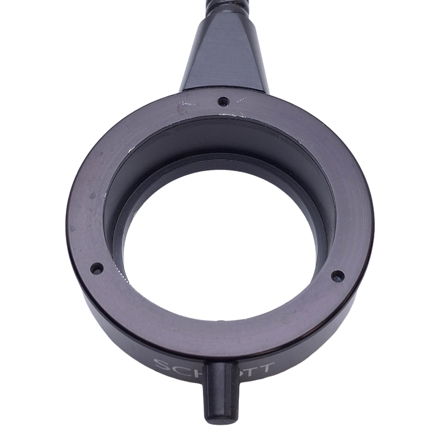 Used Schott 09898 Fiber Optic Light Guide, ø60mm Mount, ø5/8in Input, ø3/8 Bundle