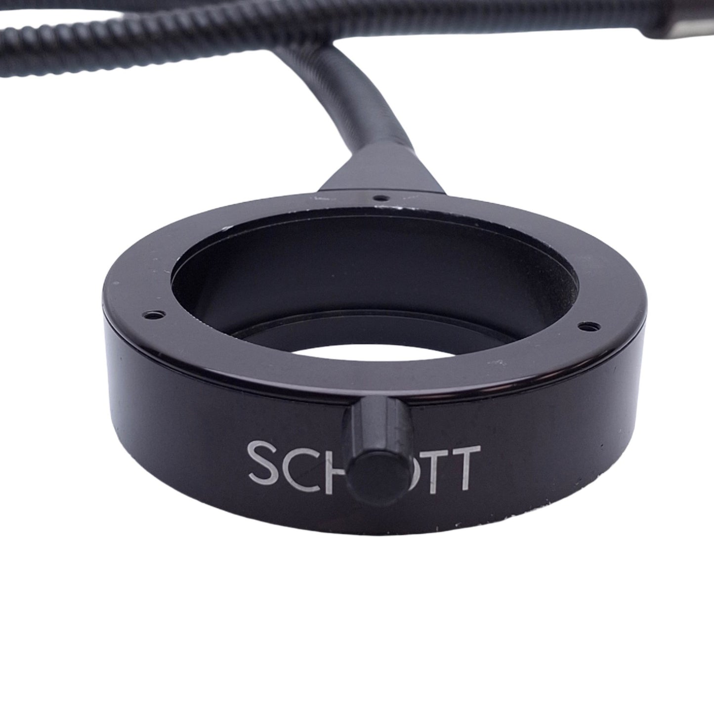 Used Schott 09898 Fiber Optic Light Guide, ø60mm Mount, ø5/8in Input, ø3/8 Bundle