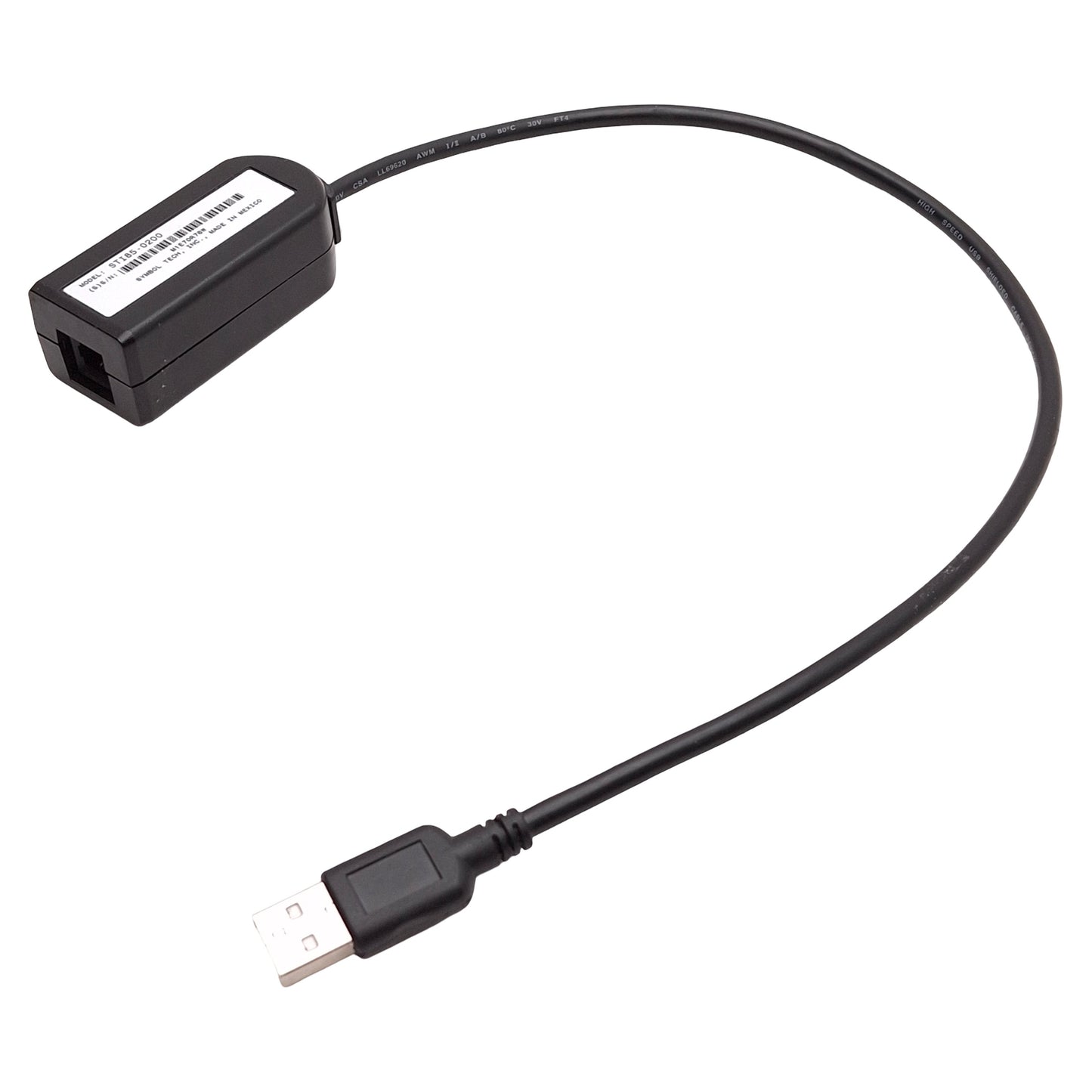 Used Symbol STI85-0200 Smart USB Synapse Adapter Cable, USB-A to RJ12, 18in