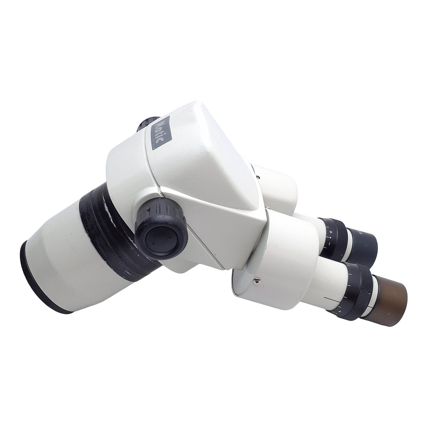 Used Motic SMZ-168 Stereo Microscope Head 0.75-5X Zoom, W10X/23 Eyepieces, Ø76mm
