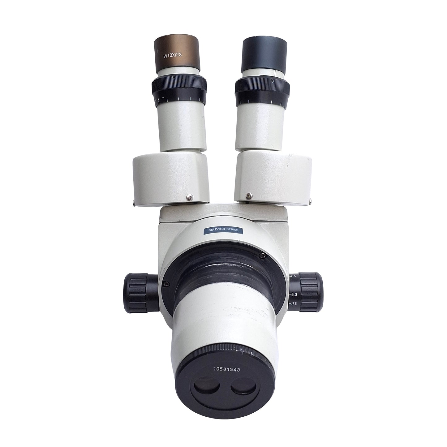 Used Motic SMZ-168 Stereo Microscope Head 0.75-5X Zoom, W10X/23 Eyepieces, Ø76mm