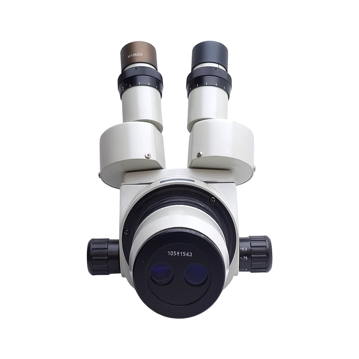 Used Motic SMZ-168 Stereo Microscope Head 0.75-5X Zoom, W10X/23 Eyepieces, Ø76mm