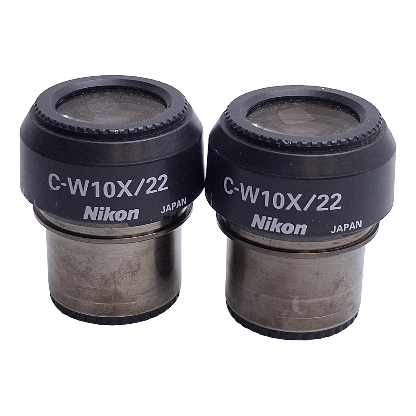 Used Nikon C-W10X/22 Microscope Eyepiece Set, FOV: 22mm, ø30mm Mount Tube