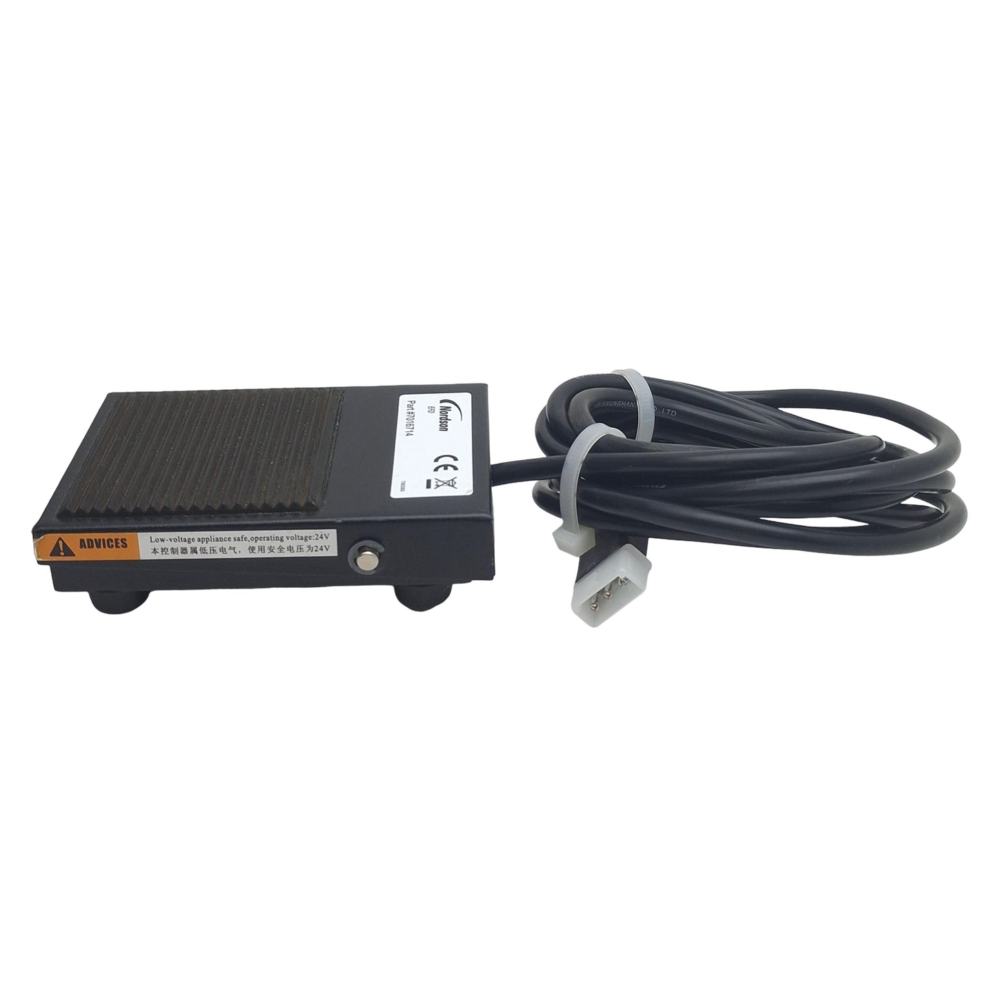 Used Nordson EFD 7016714 Foot Pedal Switch, For 7140 ValveMate Controller, 7ft Cable