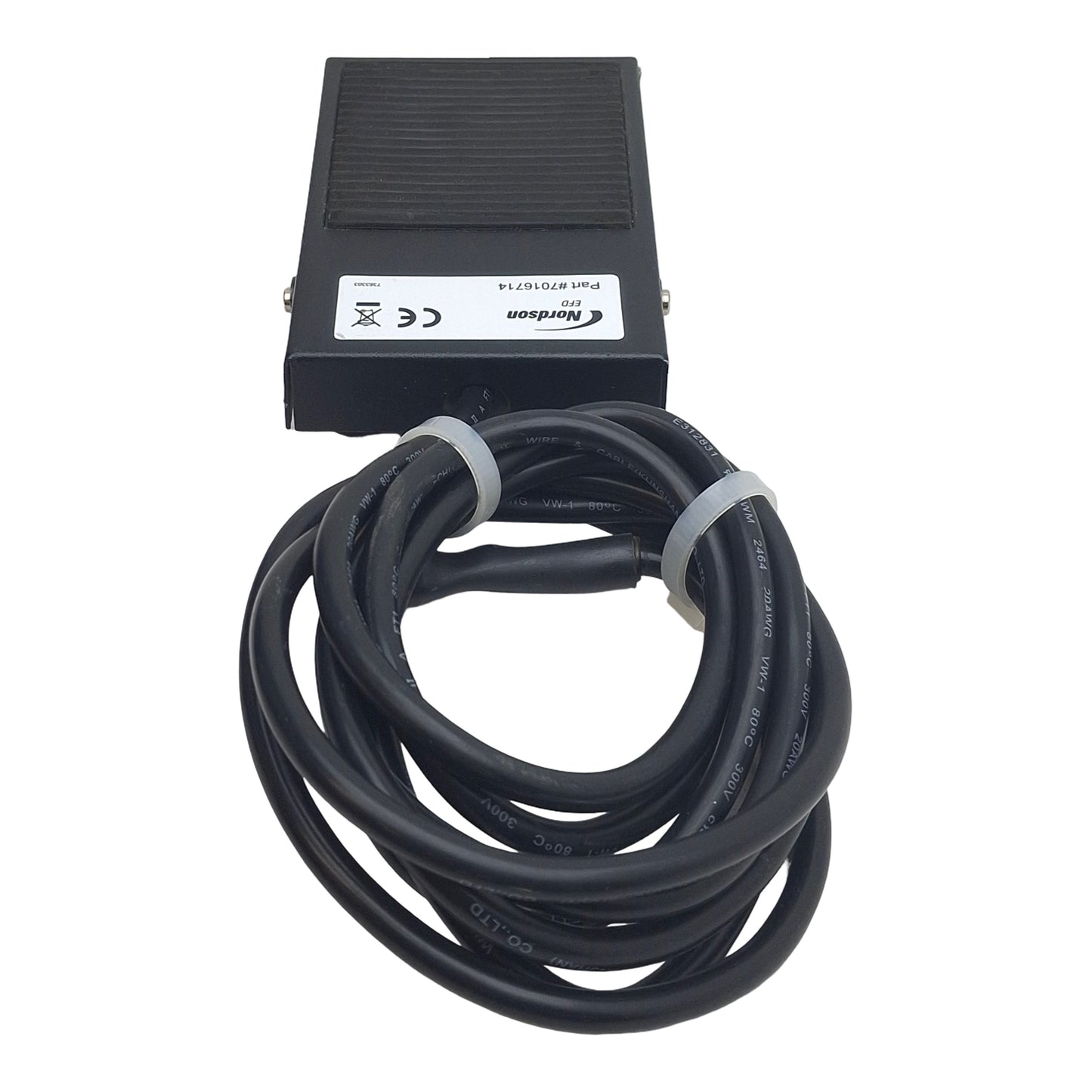 Used Nordson EFD 7016714 Foot Pedal Switch, For 7140 ValveMate Controller, 7ft Cable