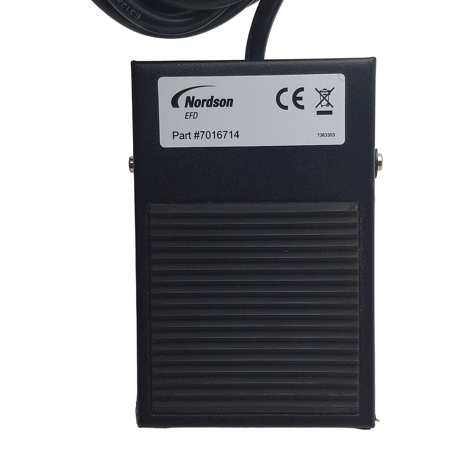 Used Nordson EFD 7016714 Foot Pedal Switch, For 7140 ValveMate Controller, 7ft Cable