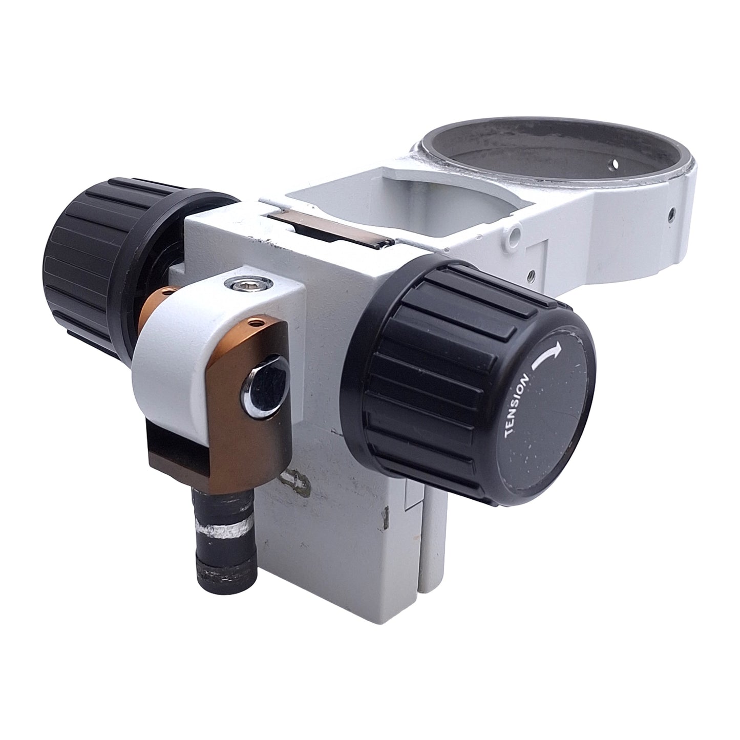 Used Scienscope SB-AB-SZ Microscope Focus Mount, ø76mm ID, 1in Travel, ø5/8in Adapter