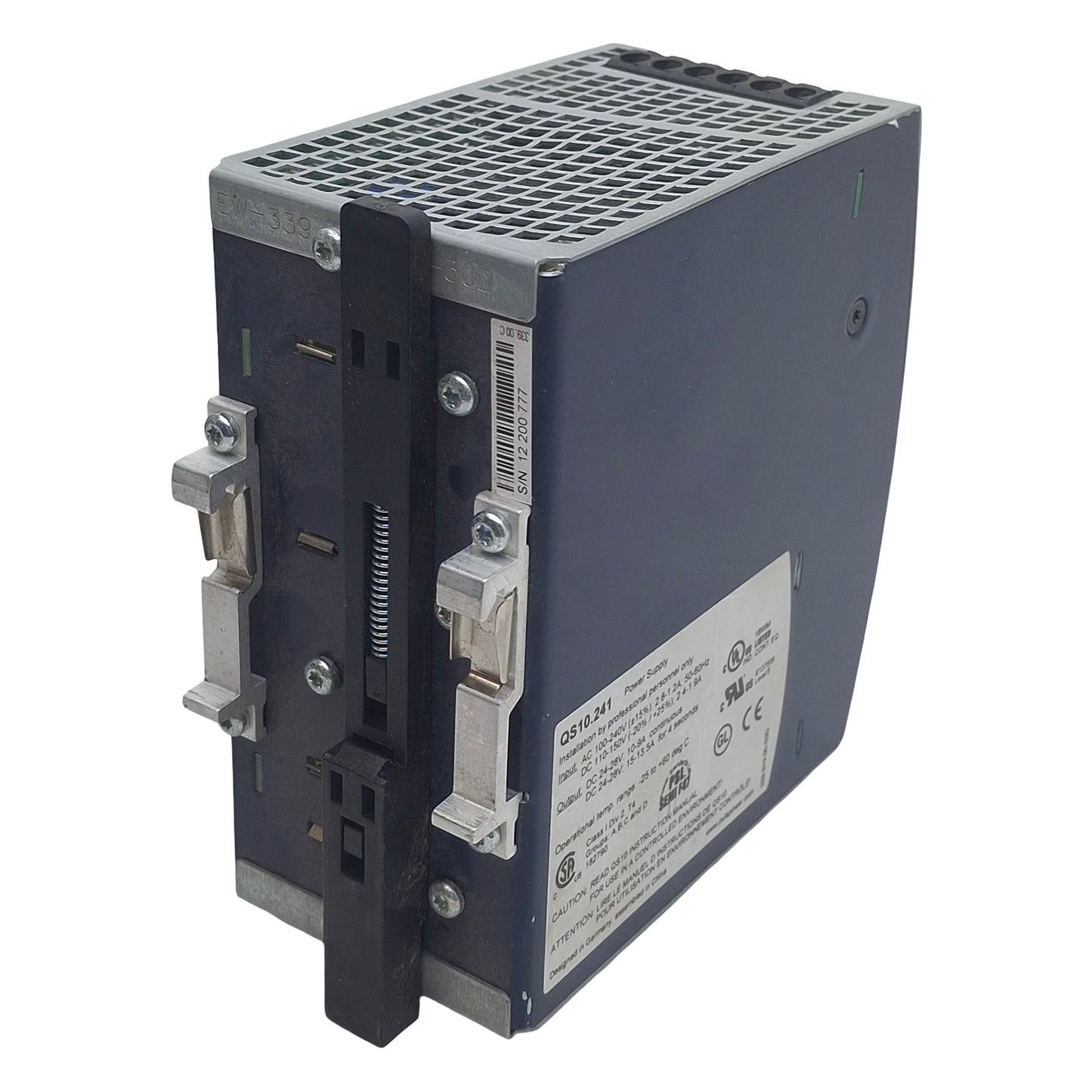 Used Puls QS10.241 Power Supply, 100-240VAC In, 10A 24VDC 240/360W Out, DIN Rail